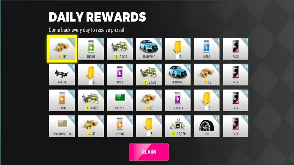 daily rewards RMP