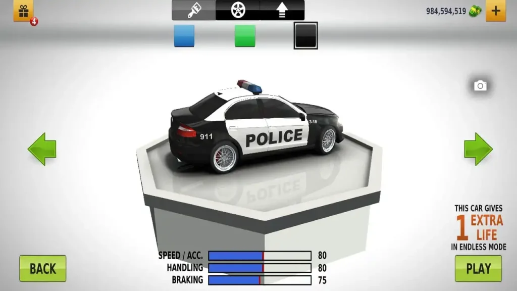  police car in traffic racer