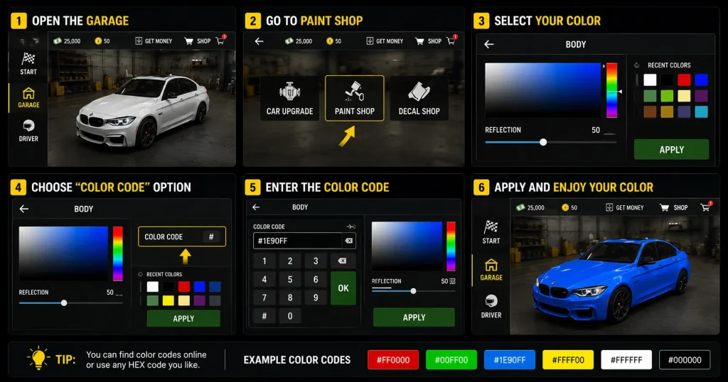 Best Car Colors in Car Parking Multiplayer