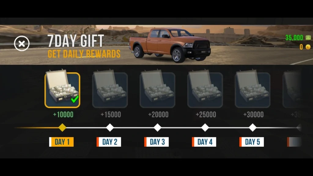 daily rewards in car parking multiplayer