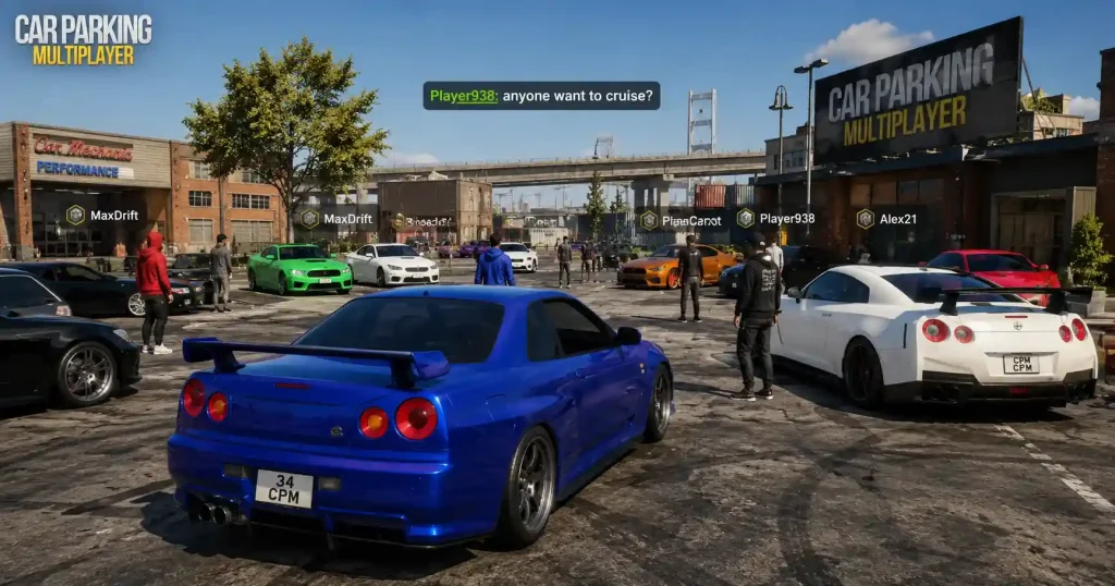 Players gathered in a Car Parking Multiplayer multiplayer room