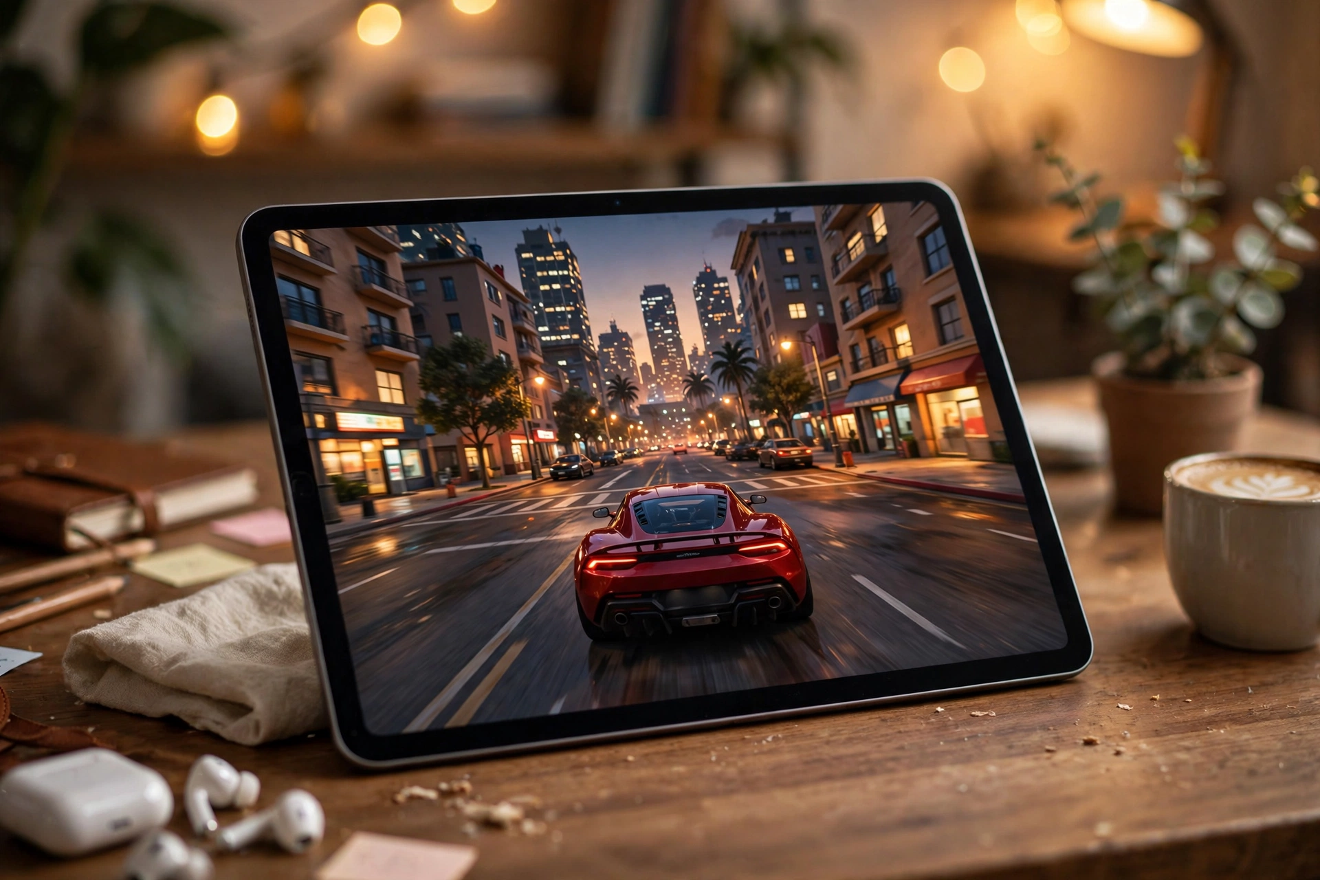 iPad playing Car Parking Multiplayer 2 open world driving