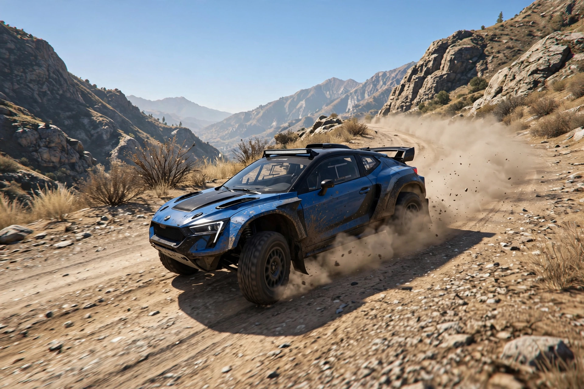 Offroad rally car racing on a dirt track in Car Parking Multiplayer 2 rally mode